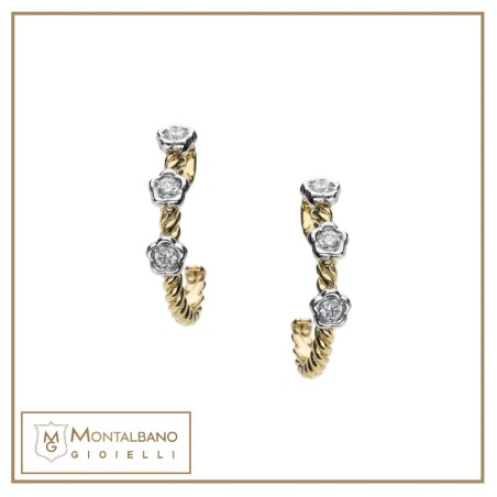 orecchini Intrecci fili fiori oro 18kt